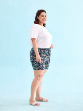 Load image into Gallery viewer, Go Colors Black Woven Viscose Printed Lounge Shorts
