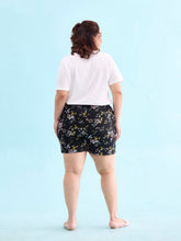 Load image into Gallery viewer, Go Colors Black Woven Viscose Printed Lounge Shorts
