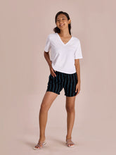 Load image into Gallery viewer, Go Colors Black Woven Viscose Printed Lounge Shorts
