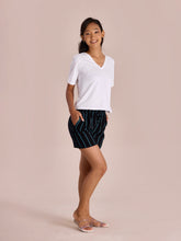Load image into Gallery viewer, Go Colors Black Woven Viscose Printed Lounge Shorts
