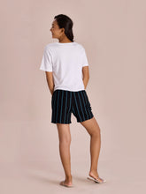 Load image into Gallery viewer, Go Colors Black Woven Viscose Printed Lounge Shorts
