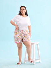 Load image into Gallery viewer, Go Colors White Woven Viscose Printed Lounge Shorts
