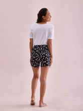 Load image into Gallery viewer, Go Colors Black Cotton Knit Printed Lounge Shorts
