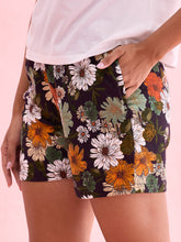 Load image into Gallery viewer, Go Colors Black Cotton Knit Printed Lounge Shorts

