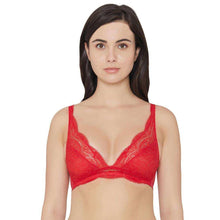 Load image into Gallery viewer, Wacoal Essential Lace Non Padded Non Wired 3/4th cup Bridal Wear Lace Bralette - Red I10364
