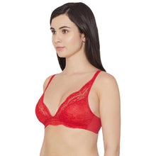 Load image into Gallery viewer, Wacoal Essential Lace Non Padded Non Wired 3/4th cup Bridal Wear Lace Bralette - Red I10364
