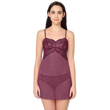 Load image into Gallery viewer, Wacoal Essential Lace Non Padded Non Wired Bridal Wear Lace Babydoll Chemise - Purple I14364
