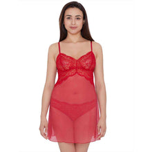 Load image into Gallery viewer, Wacoal Essential Lace Non Padded Non Wired Bridal Wear Lace Babydoll Chemise - Red I14364
