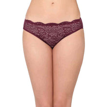Load image into Gallery viewer, Wacoal Essential Lace Low Waist Low Coverage Bridal Wear Lace Bikini Panty - Wine I43364
