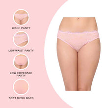 Load image into Gallery viewer, Wacoal Essential Lace Low Waist Low Coverage Bridal Wear Lace Bikini Panty - Light Pink I43364
