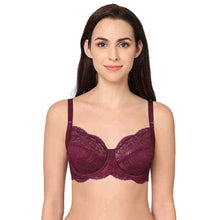 Load image into Gallery viewer, Wacoal Essential Lace Non Padded Wired Full Cup Bridal Wear Lace Bra Full Support Bra - Wine I55364
