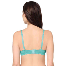 Load image into Gallery viewer, Wacoal Plush Desire Padded Wired 3/4th Cup Bridal Wear Medium coverage Lace Push Up Bra - Blue IAB090
