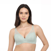 Load image into Gallery viewer, Wacoal Emma Lace Padded Non-wired 3/4th Cup Bridal Wear Medium coverage Lace Bra - Green IAB317
