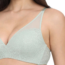 Load image into Gallery viewer, Wacoal Emma Lace Padded Non-wired 3/4th Cup Bridal Wear Medium coverage Lace Bra - Green IAB317
