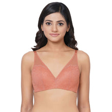 Load image into Gallery viewer, Wacoal Emma Lace Padded Non-wired 3/4th Cup Bridal Wear Medium coverage Lace Bra - Rust IAB317
