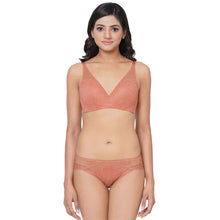 Load image into Gallery viewer, Wacoal Emma Lace Padded Non-wired 3/4th Cup Bridal Wear Medium coverage Lace Bra - Rust IAB317
