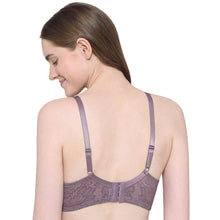 Load image into Gallery viewer, Wacoal Emma Lace Padded Non-wired 3/4th Cup Bridal Wear Medium coverage Lace Bra - Purple IAB317
