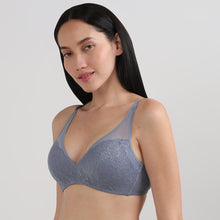 Load image into Gallery viewer, Wacoal Emma Lace Padded Non-wired 3/4th Cup Bridal Wear Medium coverage Lace Bra-Grey IAB317
