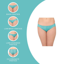 Load image into Gallery viewer, Wacoal Plush Desire Low Waist Medium Coverage Bridal Wear Lace Bikini Panty - Blue IAS090
