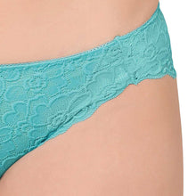 Load image into Gallery viewer, Wacoal Plush Desire Low Waist Medium Coverage Bridal Wear Lace Bikini Panty - Blue IAS090
