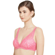Load image into Gallery viewer, Wacoal Mystique Padded Non-wired 3/4th Cup Bridal Wear Medium coverage Lace Bra - Pink IAT155
