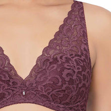 Load image into Gallery viewer, Wacoal Mystique Padded Non-wired 3/4th Cup Bridal Wear Medium coverage Lace Bra - Wine IAT155
