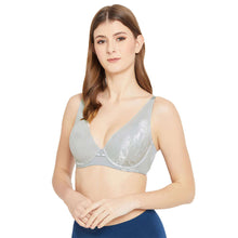 Load image into Gallery viewer, Wacoal Feliz Padded Wired  3/4th Cup Everyday Wear Medium coverage Lace Plunge Bra - Grey IB4212
