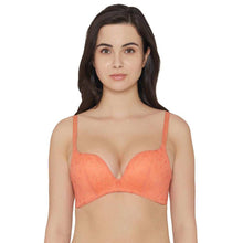 Load image into Gallery viewer, Wacoal Zephyr Padded Non Wired 3/4Th Cup Push-Up Lacy Plunge Bra - Orange IB45910IN
