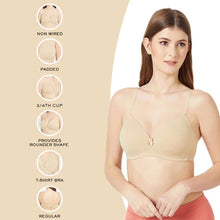 Load image into Gallery viewer, Wacoal Essentials Padded Non-wired Full Cup Everyday Wear Cotton Blend T-Shirt Bra - Beige IB5091

