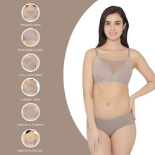 Load image into Gallery viewer, Wacoal Lively Padded Non-Wired Full Cup Everyday Wear Full coverage T-Shirt Bra - Grey IB5199
