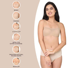 Load image into Gallery viewer, Wacoal Contour Padded Wired 3/4th Cup Full Coverage Mesh Fashion Bra - Beige IB5246R
