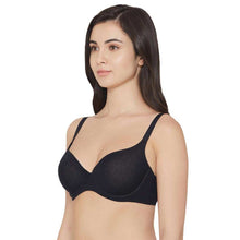 Load image into Gallery viewer, Wacoal Essentials Padded Wired 3/4th Cup Everyday Wear Cotton Blend T-Shirt Bra - Black IB54410IN
