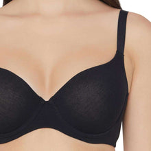 Load image into Gallery viewer, Wacoal Essentials Padded Wired 3/4th Cup Everyday Wear Cotton Blend T-Shirt Bra - Black IB54410IN
