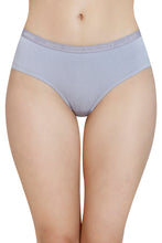 Load image into Gallery viewer, Amante Solid Mid Rise Modal Hipster Panty - Soft Gray 83201
