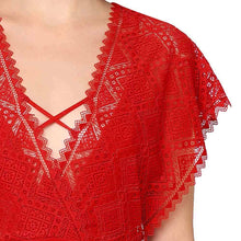 Load image into Gallery viewer, Wacoal Gaia Non Padded Non Wired Bridal Wear Short Lace Babydoll Chemise - Red IN3216
