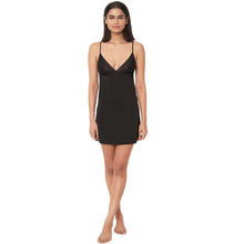 Load image into Gallery viewer, Wacoal Zephyr Non Padded  Non Wired Bridal Wear Short Satin Babydoll Chemise - Black IN45910IN
