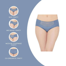 Load image into Gallery viewer, Wacoal Moselle Mid Waist Medium Coverage Everyday Wear Midi Panty - Blue IP4223
