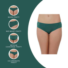 Load image into Gallery viewer, Wacoal Franca  Mid Waist Medium Coverage Everyday Wear Seamless Bikini Panty - Green IP5448
