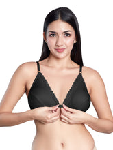 Load image into Gallery viewer, Sonari Non Padded  Low Coverage Front Closure Cotton Polyester Non Wired Everyday Bra with Adjustable Straps - JINAL
