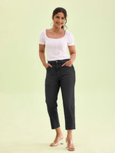 Load image into Gallery viewer, Go Colors Black Denim Cropped Jeans
