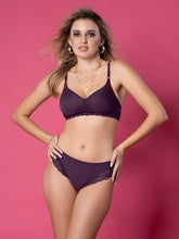 Load image into Gallery viewer, Sonari Soft Nylon and Lace Lightly Padded Medium Coverage Wirefree Bridal Lingerie Set with Lace Edge Panty – KASHISH
