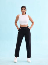 Load image into Gallery viewer, Go Colors Black Cotton Stretch Track Pant
