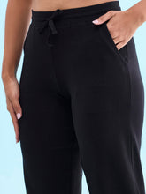 Load image into Gallery viewer, Go Colors Black Cotton Stretch Track Pant

