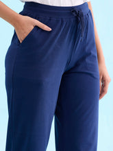 Load image into Gallery viewer, Go Colors Navy Cotton Stretch Track Pant
