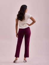 Load image into Gallery viewer, Go Colors Wine Cotton Stretch Track Pant
