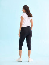 Load image into Gallery viewer, Go Colors Black Poly Stretch Training Capri
