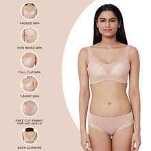 Load image into Gallery viewer, Wacoal Aura Padded Non-wired 3/4th Cup Everyday Wear Full coverage Bra - Beige LB5835R
