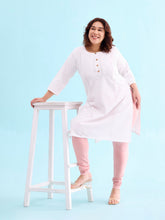 Load image into Gallery viewer, Go Colors Baby Pink Cotton Stretch Churidar

