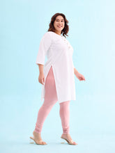 Load image into Gallery viewer, Go Colors Baby Pink Cotton Stretch Churidar
