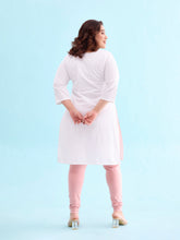 Load image into Gallery viewer, Go Colors Baby Pink Cotton Stretch Churidar
